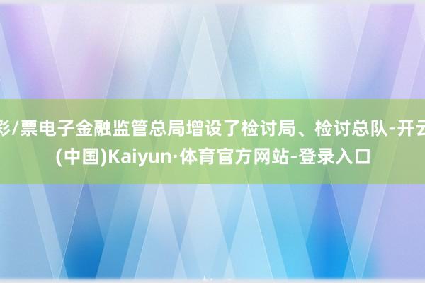 彩/票电子金融监管总局增设了检讨局、检讨总队-开云(中国)Kaiyun·体育官方网站-登录入口