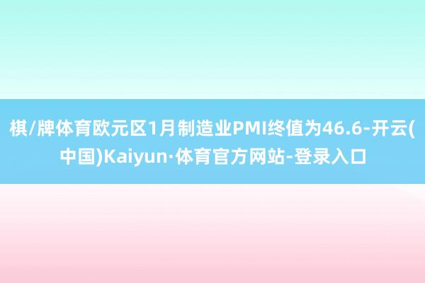 棋/牌体育欧元区1月制造业PMI终值为46.6-开云(中国)Kaiyun·体育官方网站-登录入口