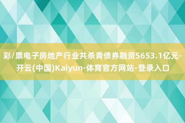 彩/票电子房地产行业共杀青债券融资5653.1亿元-开云(中国)Kaiyun·体育官方网站-登录入口