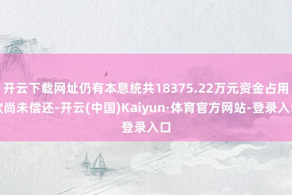 开云下载网址仍有本息统共18375.22万元资金占用款尚未偿还-开云(中国)Kaiyun·体育官方网站-登录入口