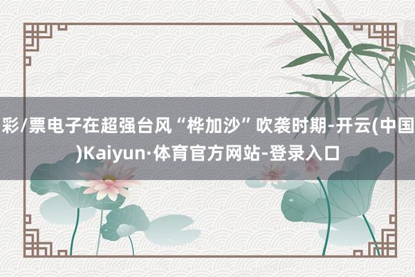 彩/票电子在超强台风“桦加沙”吹袭时期-开云(中国)Kaiyun·体育官方网站-登录入口