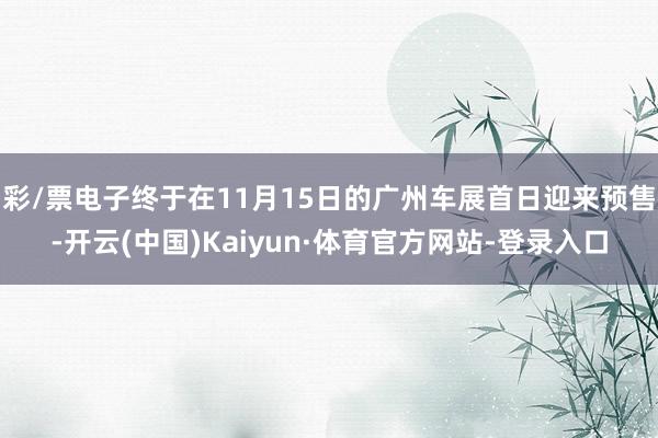 彩/票电子终于在11月15日的广州车展首日迎来预售-开云(中国)Kaiyun·体育官方网站-登录入口
