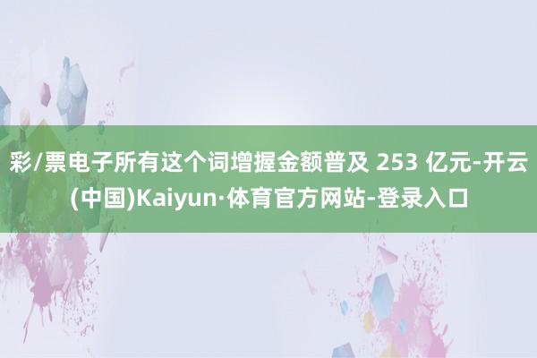 彩/票电子所有这个词增握金额普及 253 亿元-开云(中国)Kaiyun·体育官方网站-登录入口