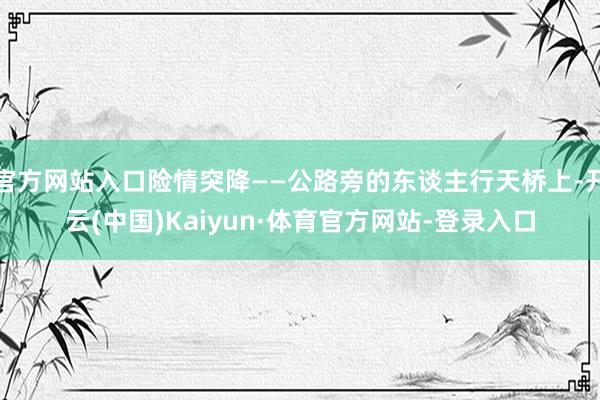 官方网站入口险情突降——公路旁的东谈主行天桥上-开云(中国)Kaiyun·体育官方网站-登录入口
