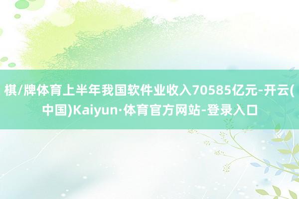 棋/牌体育上半年我国软件业收入70585亿元-开云(中国)Kaiyun·体育官方网站-登录入口